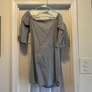 Navy and white stripped dress